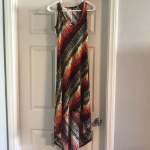 High Low Sunset Print dress